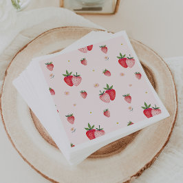 HEIDI Pink Strawberry Pattern Girl Baby Dusche Serviette