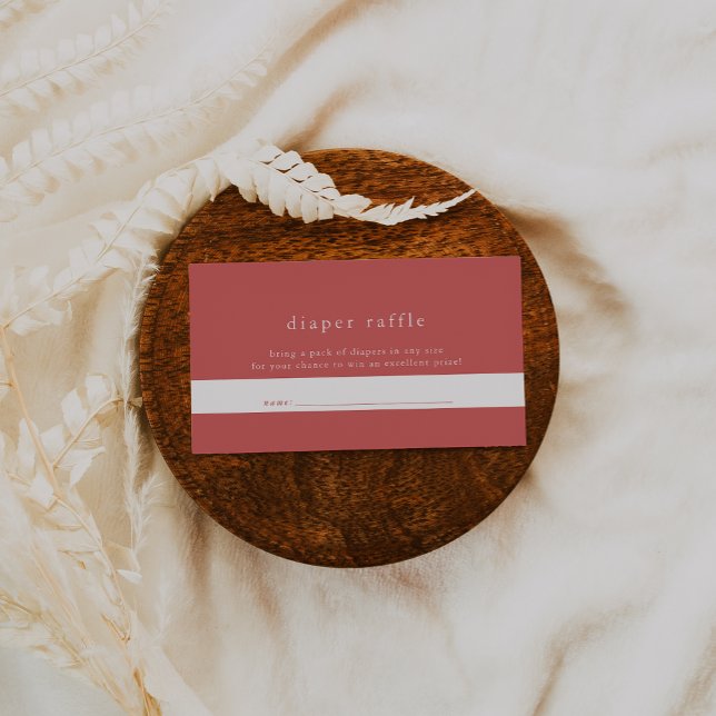 HEIDI Red Summer Simple Baby Shower Windschutzsche Begleitkarte (HEIDI Red Summer Simple Baby Shower Diaper Raffle Enclosure Card)