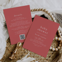 HEIDI Rustic Red Summer Boho QR Simple Baby Showdu