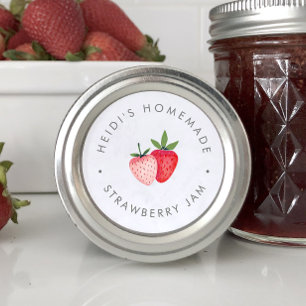 HEIDI Simple Summer Boho Homemade Strawberry Jam Runder Aufkleber