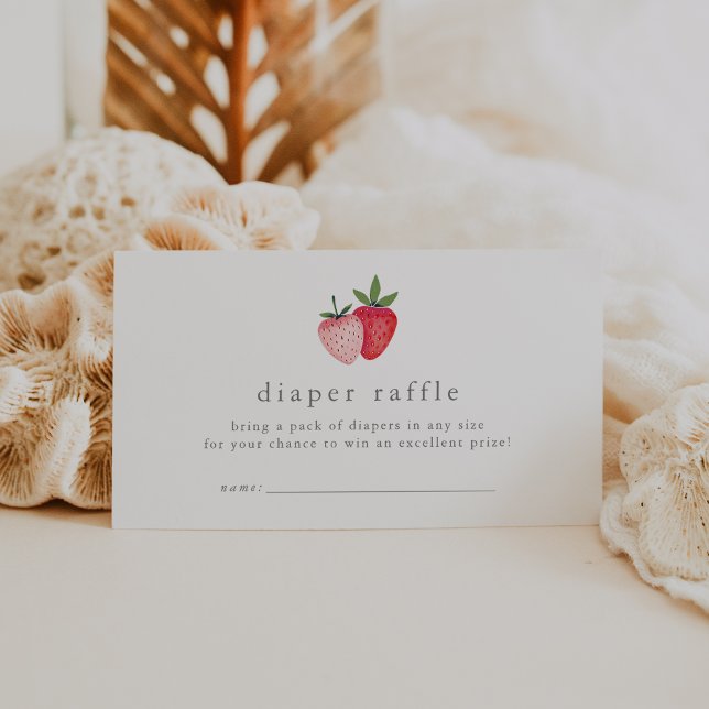 HEIDI Strawberry Girl Duschkabine Windelwanne Begleitkarte (HEIDI Strawberry Girl Baby Shower Diaper Raffle Enclosure Card)