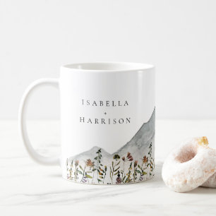 HEIDI Watercolor Wildblume Hochzeitsgeschenk Kaffeetasse