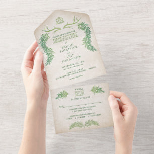 Heidnische Handfasting-Hochzeit All In One Einladung