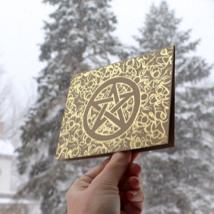 Heidnische Yule-Pentagramm Folienkarte