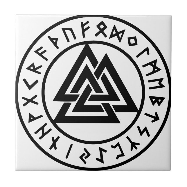 Heidnischer Symbole Odins Knoten Valknut Fliese (Vorderseite)