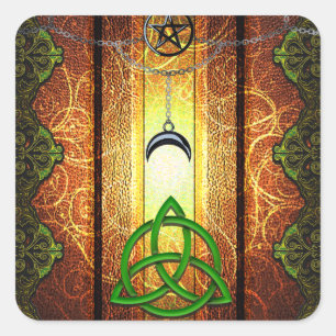 Heidnisches Buch Dunkle Magie Sprüche Wicca & Hexe Quadratischer Aufkleber
