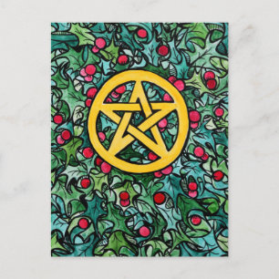 Heidnisches Jul-Pentagramm Postkarte