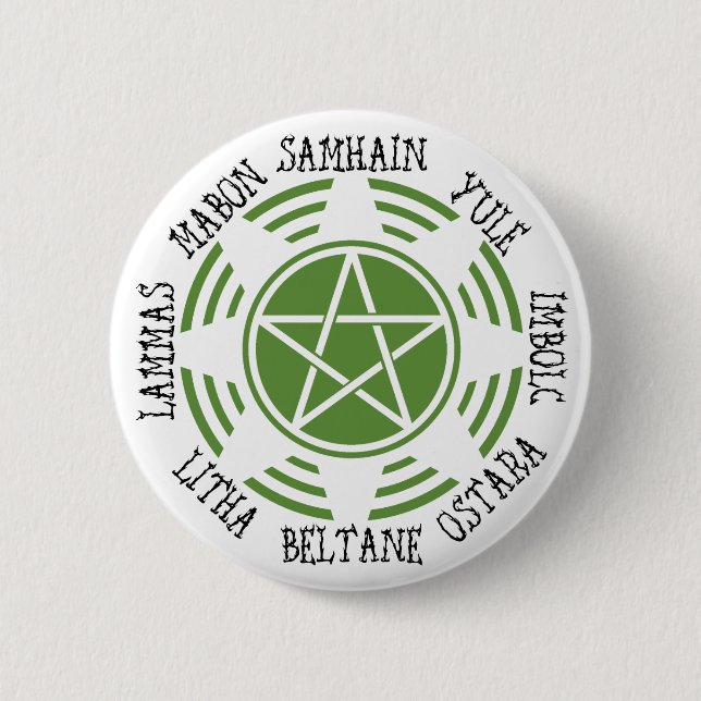 Heidnisches Rad des Jahres Button (Vorderseite)