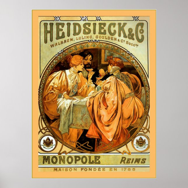 Heidsieck and Co Vintag Champagne Ad Poster (Vorne)