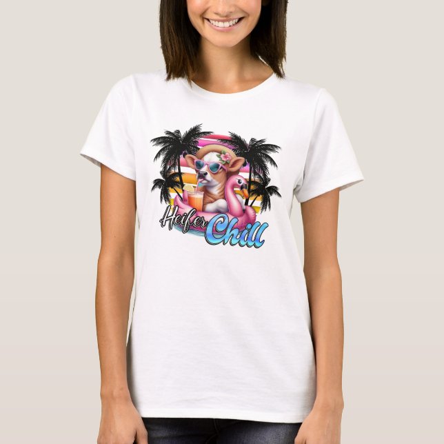 Heifer Chill – Funny Farm Cow Country Girl T-Shirt (Vorderseite)
