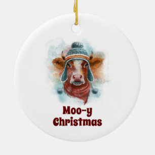 Heifer Dans Un Ornement De Noël Casquette