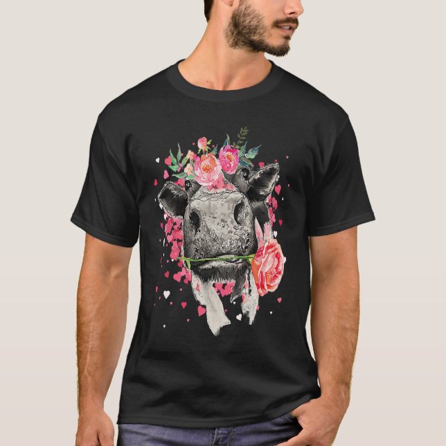 Heifer Valentines Day Western Highland Cow  1 T-Shirt (Vorderseite)
