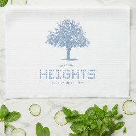 Heights Tile & Tree, Blaue Fliese, Houston Heights Geschirrtuch
