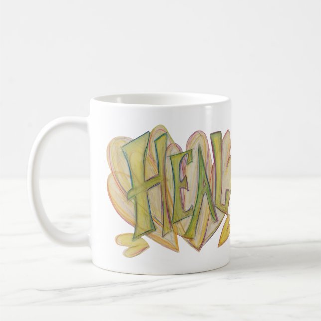 Heil Herz Inspiration Word Art Kaffee Tasse (Links)