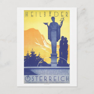Heilbäder Österreich Vintage Poster 1935 Postkarte