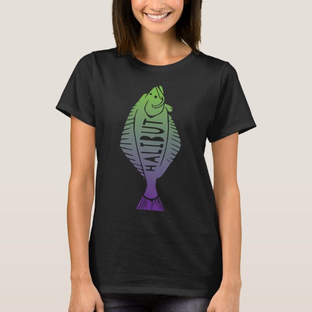 Heilbutt-Fischereihemd T-Shirt (Vorderseite)