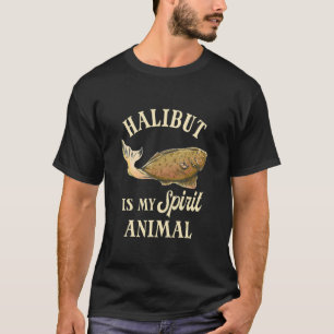 Heilbutt Geist Tier Heilbutt Jagd Flunder Fis T-Shirt
