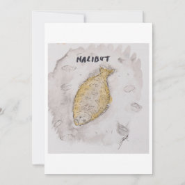 Heilbutt-Grußkarte Einladung