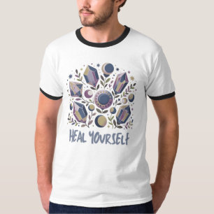 Heile-dich-selbst-Ringer-Shirt - Himmels-Kristall- T-Shirt