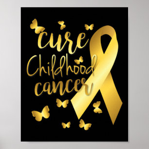 Heile Kinderkrebs mit goldenem Band  Poster