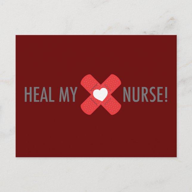 Heile mein Herz Krankenpflege Postkarte (Vorderseite)