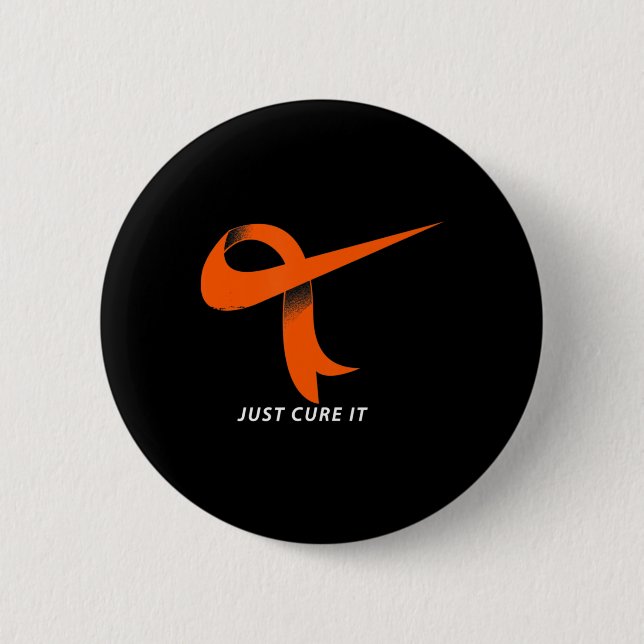 Heilen Sie einfach die Orange Ribbon Leukämie Bewu Button (Vorderseite)