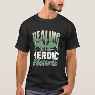 Heilende heldenhafte Herzen Soldat Pflege Militärk T-Shirt