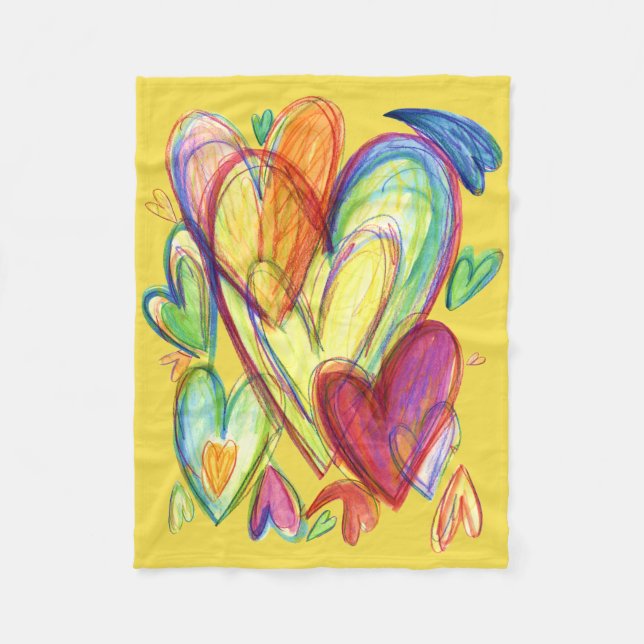 Heilende Herzen Kunst weiche Fleece Custom Blankes (Vorderseite)