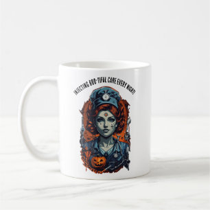 Heilende Pflege, heiße Halloween-Krankenschwester Kaffeetasse