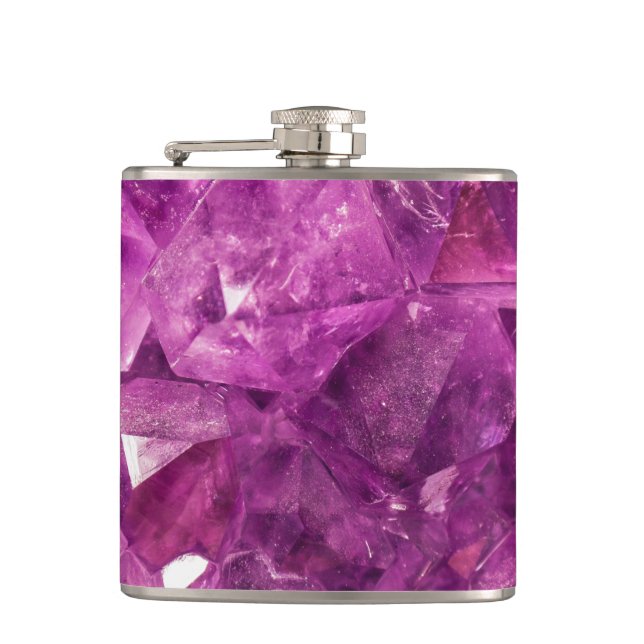 Heilender Amethyst Edelstein Flachmann (Vorderseite)