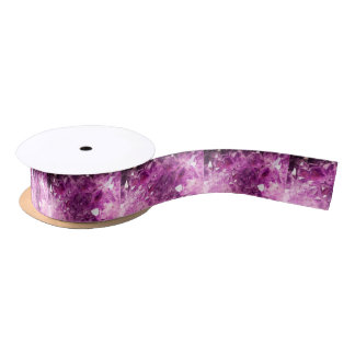 Heilender Amethyst Edelstein Satinband