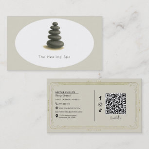 Heilender Wellness-Center 5 Stone Grau & Beige Mod Visitenkarte