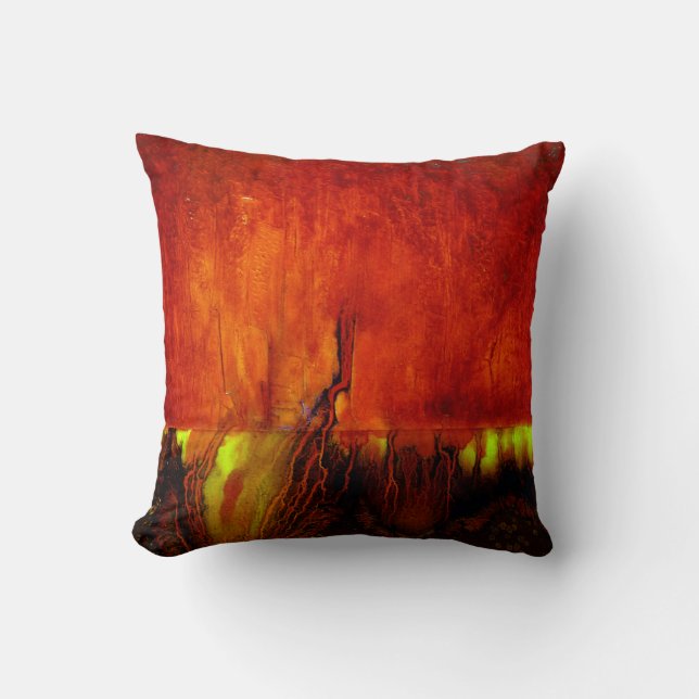 Heilfarben RED Throw Kissen von Leanne Venier (Vorderseite)