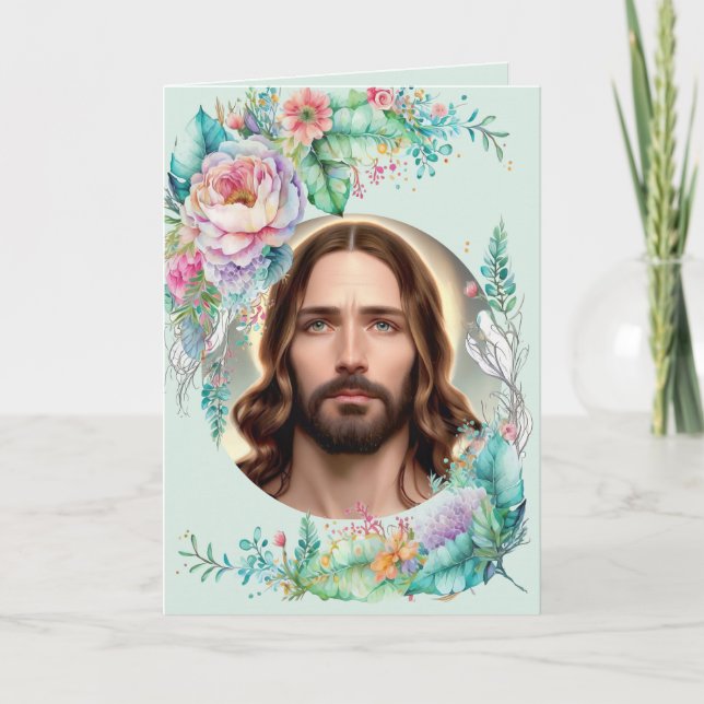 Heilgebet Custom wird bald gut Jesus Blumengebet Karte (Vorderseite)