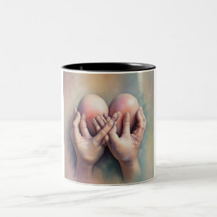 HeilHände: Schluck mit Mitgefühl-Tasse Zweifarbige Tasse