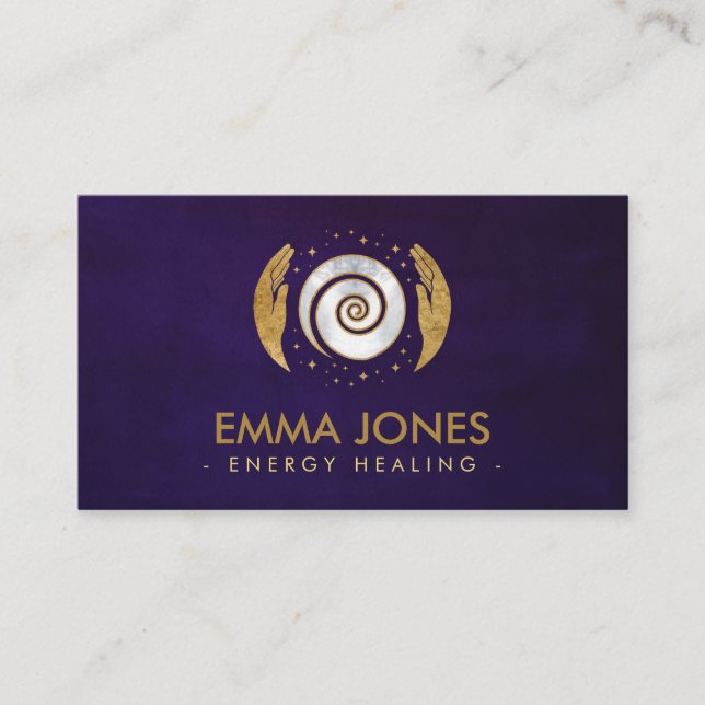 Heilhandschuhe - "Energy Healing Business Card" Visitenkarte (Vorderseite)