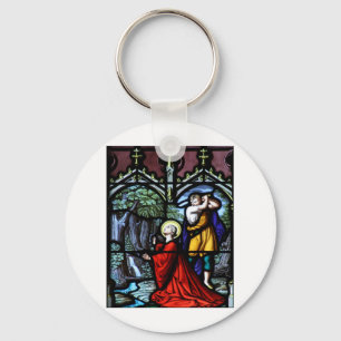 Heilig-Barbaras Martyrium-Buntglas-Kunst Schlüsselanhänger
