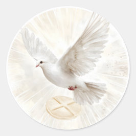 Heilig-Geist-Taube-Hostie-Erstkommunion-Christentu Runder Aufkleber