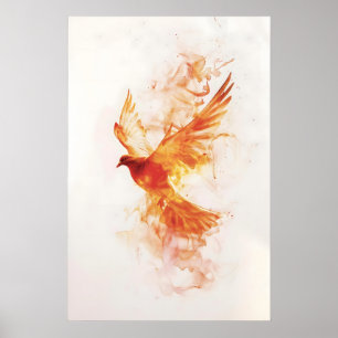 Heilig-Geist-Taube Pfingsten Aquarell Flamme Kunst Poster