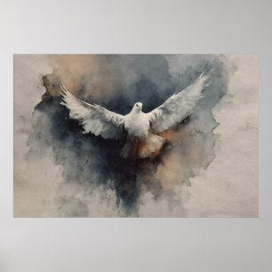 Heilig-Geist-Taube Pfingsten Aquarell-Kunst Poster