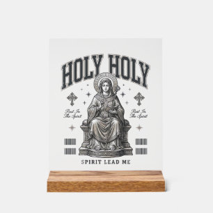 Heilig Heilig Vintage Gravur Religiöses Shirt Desi Acrylschild