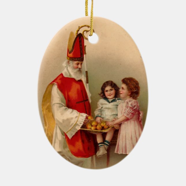 Heilig-Nicholas-Weihnachtsbaum-Verzierung Keramik Ornament (Hinten)