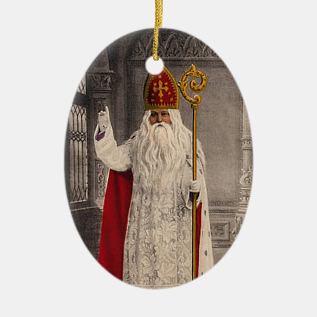 Heilig-Nicholas-Weihnachtsbaum-Verzierung Keramik Ornament (Vorne)