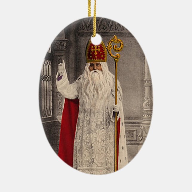 Heilig-Nicholas-Weihnachtsbaum-Verzierung Keramikornament (Hinten)