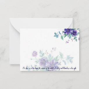 Heilig und unschuldig, lila Aquarellblüte Mitteilungskarte