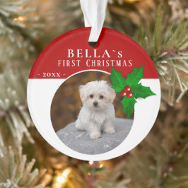Heiligabend-Berry-Hund-Foto Ornament