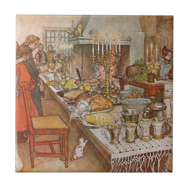 Heiligabend Carl Larsson 1904 Fliese (Vorderseite)
