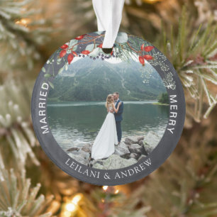 Heiligabend Foto Holly Greenery Chalkboard Ornament