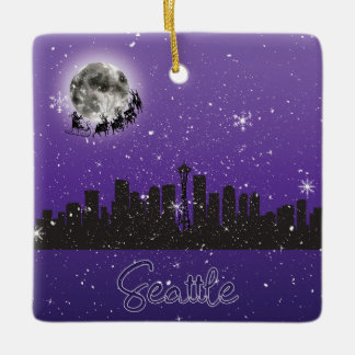 Heiligabend in Seattle, Washington Keramikornament