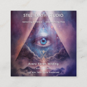 Heilige Achse   Third Eye Design Quadratische Visitenkarte
